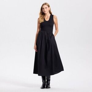 NWT Women's Midi A-Line Dress - A New Day Black